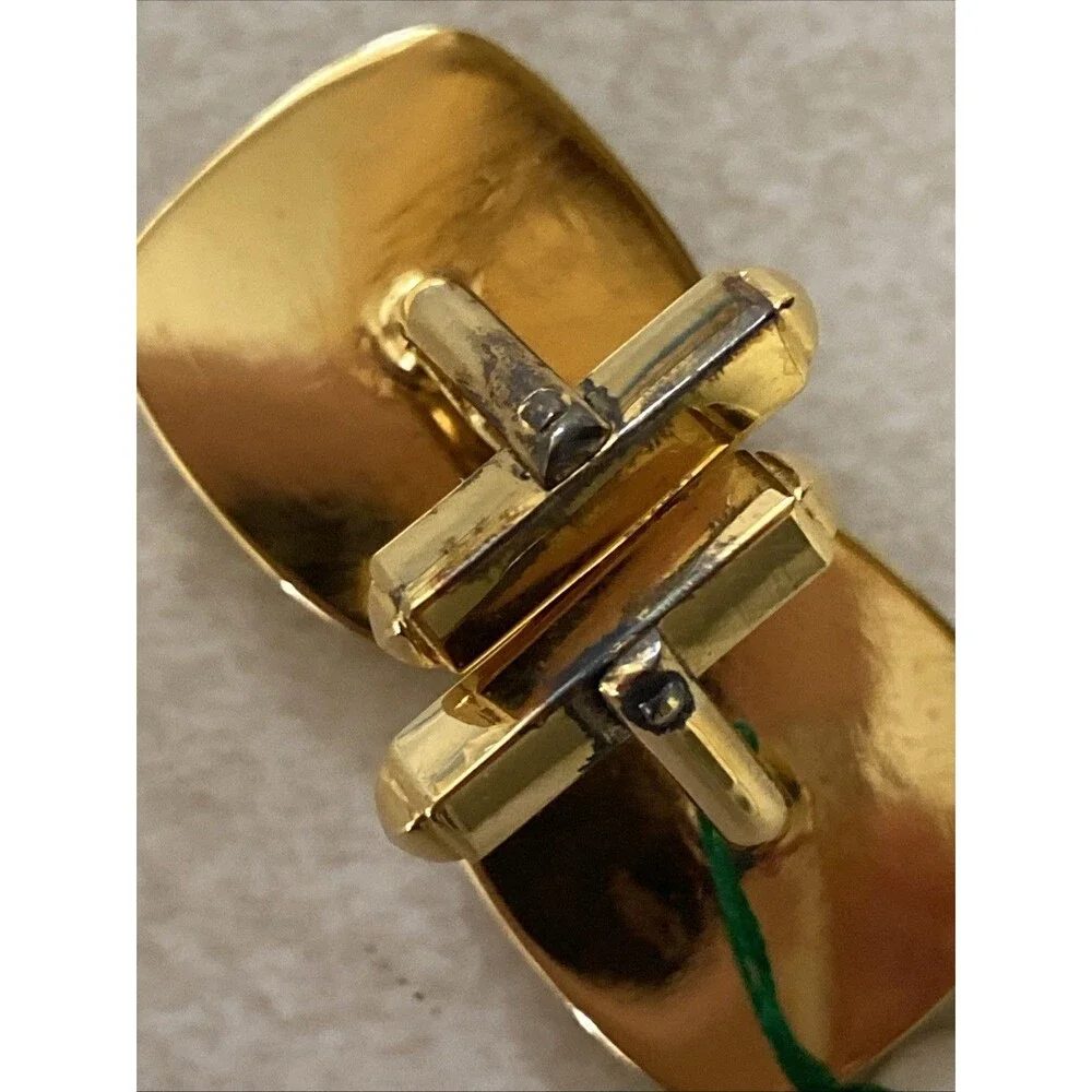 Vintage Japan Sterling Silver Gold-Plated Malachite Cufflink Gift Set